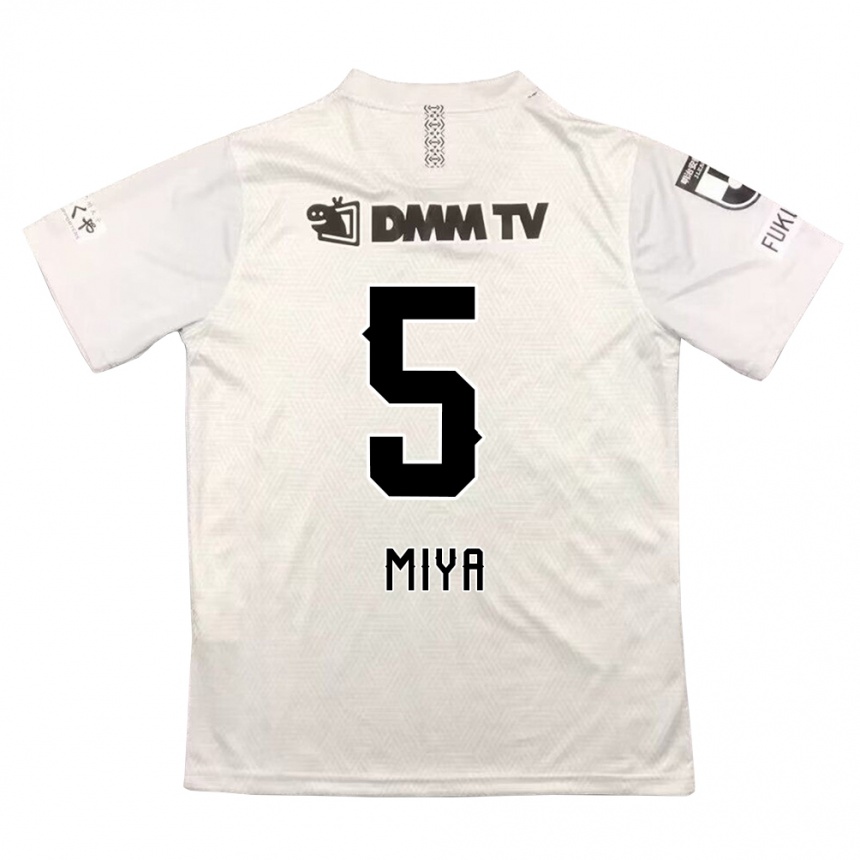 Vyrai Daiki Miya #5 Pilka Juoda Išvykos Marškinėliai 2024/25 T-Shirt