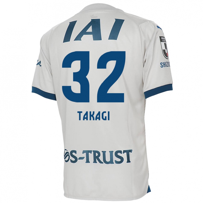 Vyrai Sen Takagi #32 Balta Mėlyna Išvykos Marškinėliai 2024/25 T-Shirt