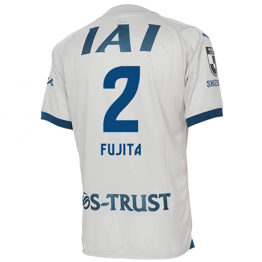 Vyrai Shunsuke Fujita #2 Balta Mėlyna Išvykos Marškinėliai 2024/25 T-Shirt