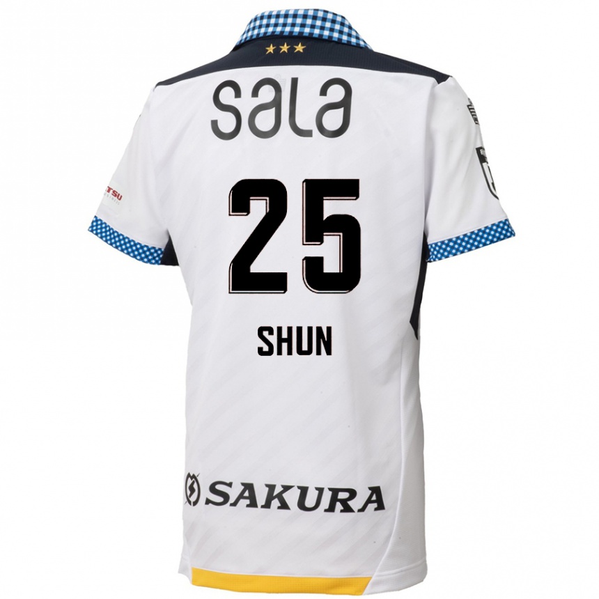 Vyrai Shun Nakamura #25 Balta Juoda Išvykos Marškinėliai 2024/25 T-Shirt