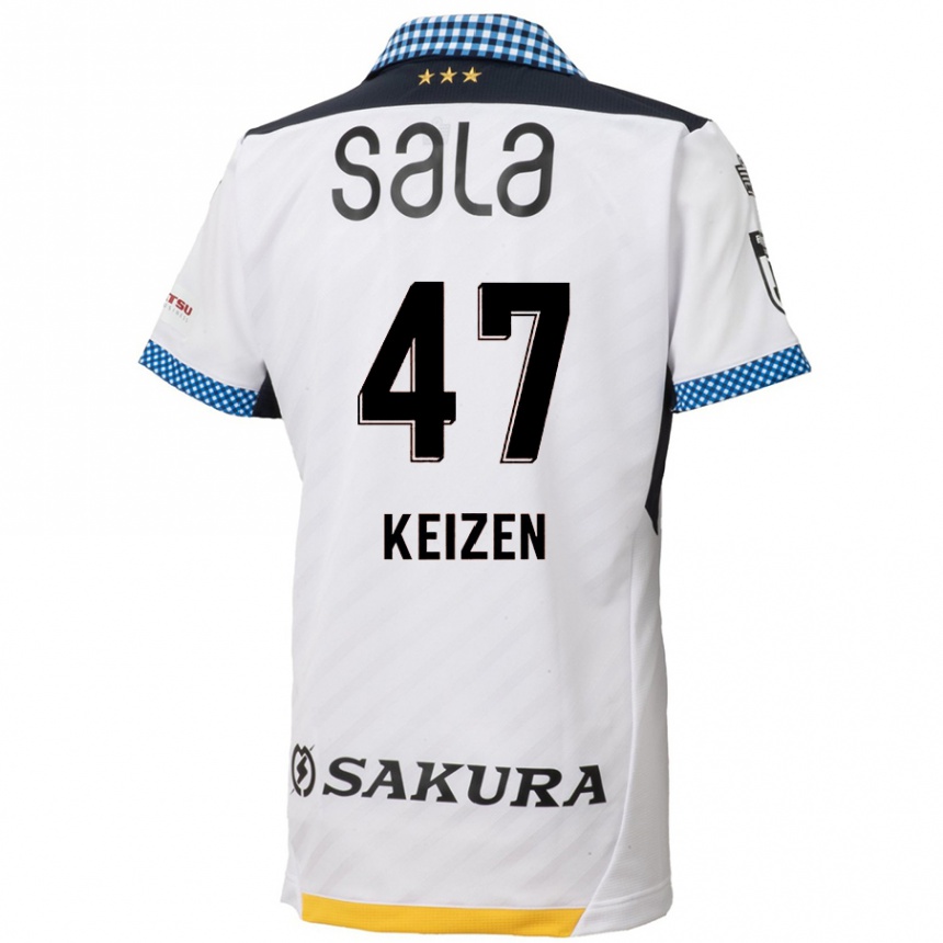 Vyrai Keizen Iida #47 Balta Juoda Išvykos Marškinėliai 2024/25 T-Shirt