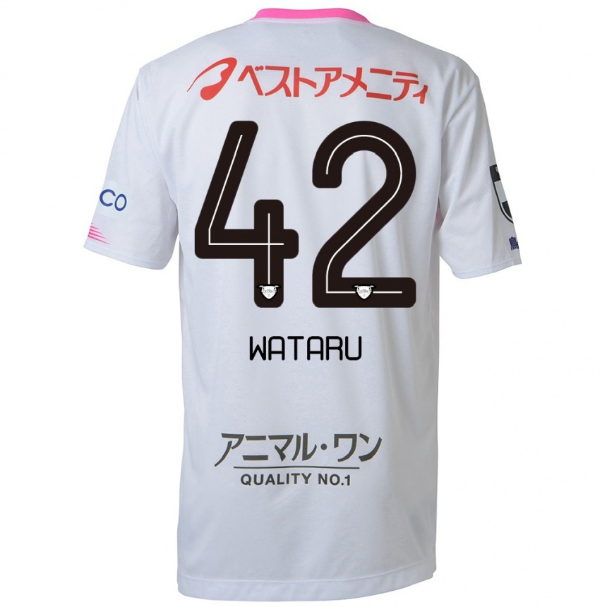 Vyrai Wataru Harada #42 Balta Mėlyna Rožinė Išvykos Marškinėliai 2024/25 T-Shirt