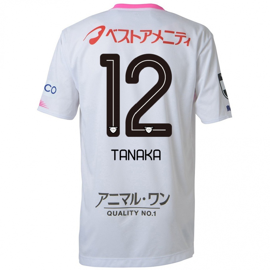 Vyrai Kosei Tanaka #12 Balta Mėlyna Rožinė Išvykos Marškinėliai 2024/25 T-Shirt