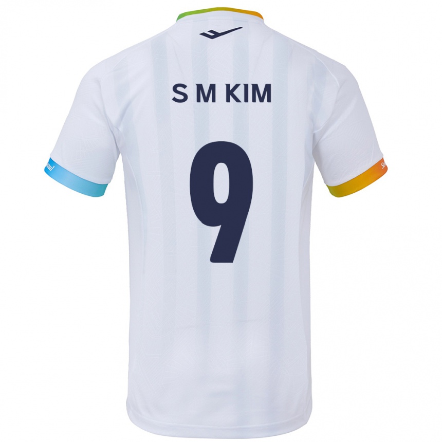 Vyrai Min-Sung Kim #9 Balta Mėlyna Išvykos Marškinėliai 2024/25 T-Shirt