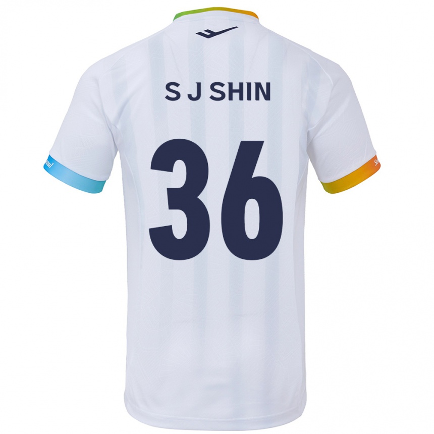 Vyrai Ji-Seop Shin #36 Balta Mėlyna Išvykos Marškinėliai 2024/25 T-Shirt