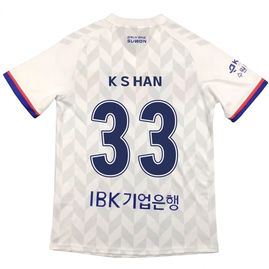 Vyrai Sang-Kyu Han #33 Balta Mėlyna Išvykos Marškinėliai 2024/25 T-Shirt