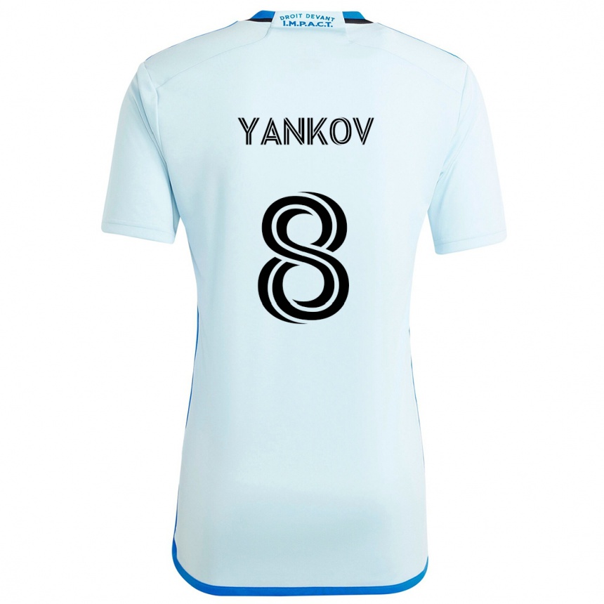 Vyrai Dominik Yankov #8 Ledo Mėlyna Išvykos Marškinėliai 2024/25 T-Shirt