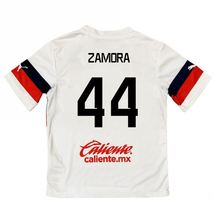 Vyrai Saúl Zamora #44 Balta Raudona Išvykos Marškinėliai 2024/25 T-Shirt