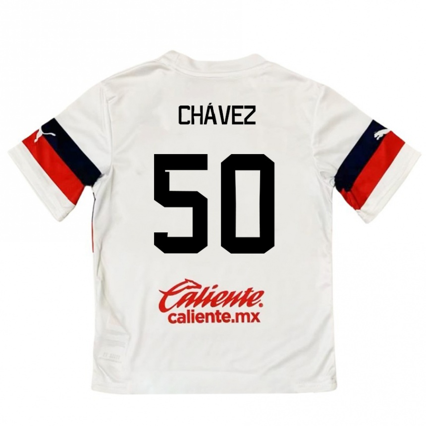 Vyrai Mateo Chávez #50 Balta Raudona Išvykos Marškinėliai 2024/25 T-Shirt