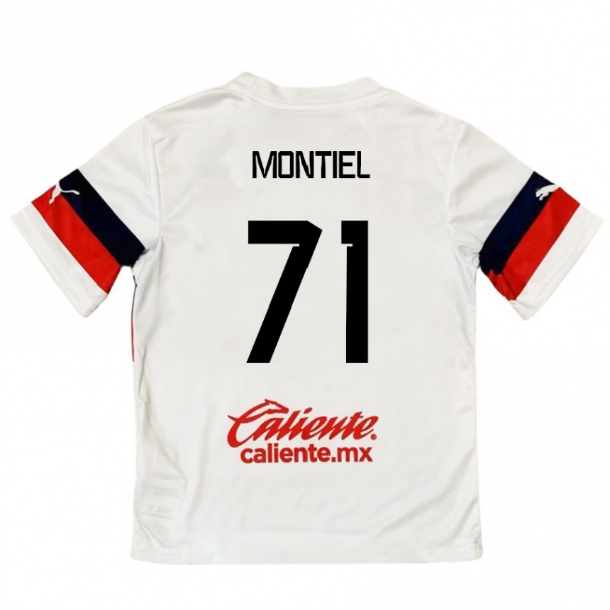 Vyrai Erick Montiel #71 Balta Raudona Išvykos Marškinėliai 2024/25 T-Shirt