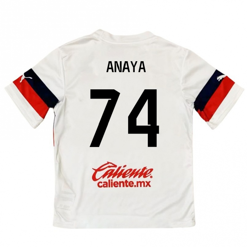 Vyrai Mario Anaya #74 Balta Raudona Išvykos Marškinėliai 2024/25 T-Shirt