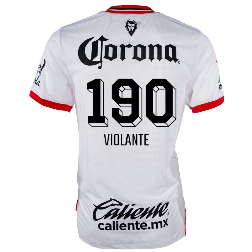 Vyrai Isaías Violante #190 Balta Raudona Išvykos Marškinėliai 2024/25 T-Shirt