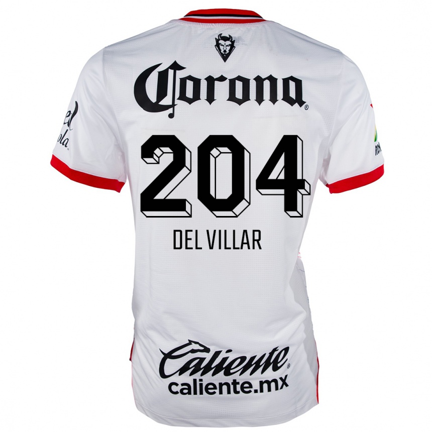 Vyrai Everardo Del Villar #204 Balta Raudona Išvykos Marškinėliai 2024/25 T-Shirt