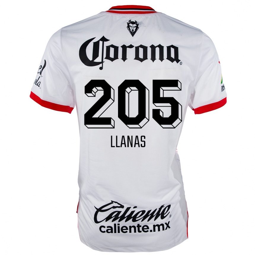 Vyrai Emmanuel Llanas #205 Balta Raudona Išvykos Marškinėliai 2024/25 T-Shirt