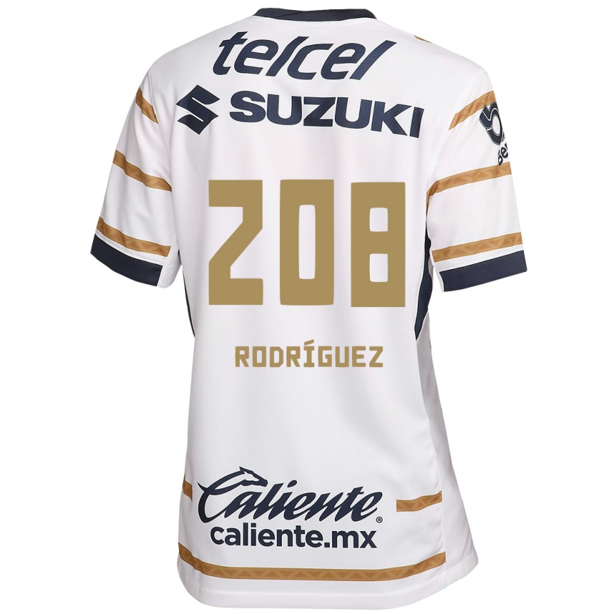 Moteriškas Gael Rodríguez #208 Baltasis Obsidianas Namų Marškinėliai 2024/25 T-Shirt