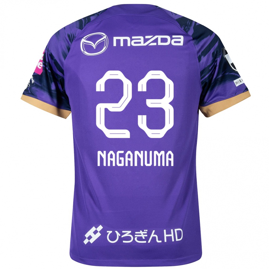 Moteriškas Seimei Naganuma #23 Violetinė Balta Namų Marškinėliai 2024/25 T-Shirt