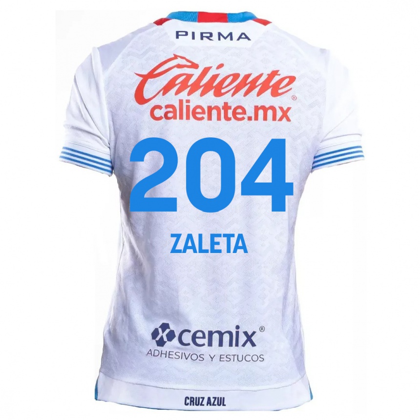 Moteriškas Mauro Zaleta #204 Balta Mėlyna Išvykos Marškinėliai 2024/25 T-Shirt