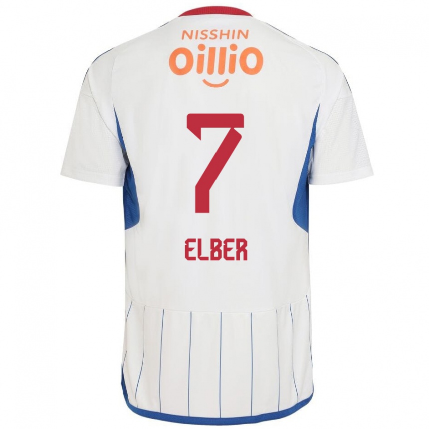 Moteriškas Élber #7 Balta Mėlyna Raudona Išvykos Marškinėliai 2024/25 T-Shirt