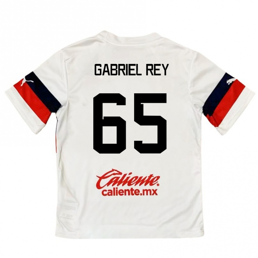 Moteriškas Luis Gabriel Rey #65 Balta Raudona Išvykos Marškinėliai 2024/25 T-Shirt