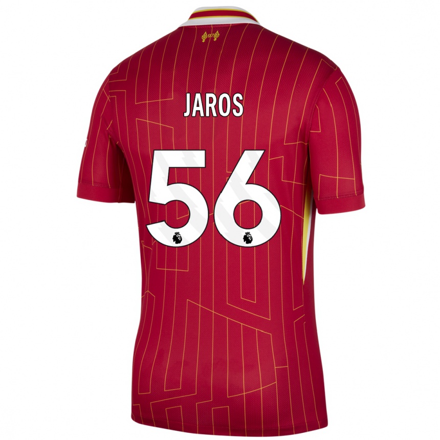 Vaikiškas Vitezslav Jaros #56 Raudona Geltona Balta Namų Marškinėliai 2024/25 T-Shirt