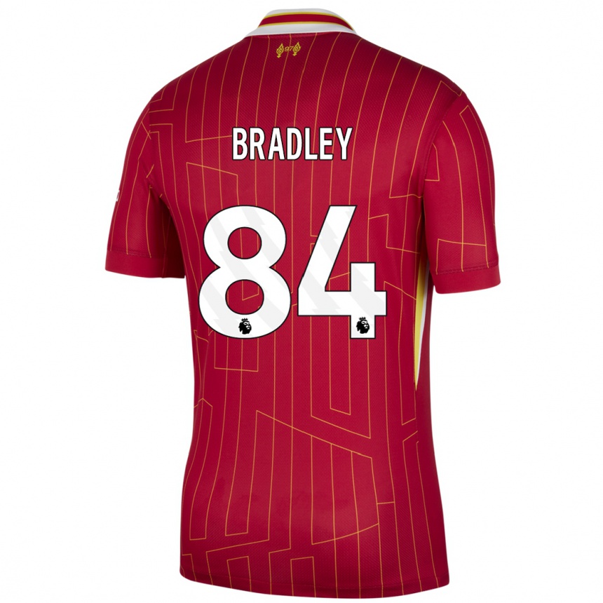 Vaikiškas Conor Bradley #84 Raudona Geltona Balta Namų Marškinėliai 2024/25 T-Shirt