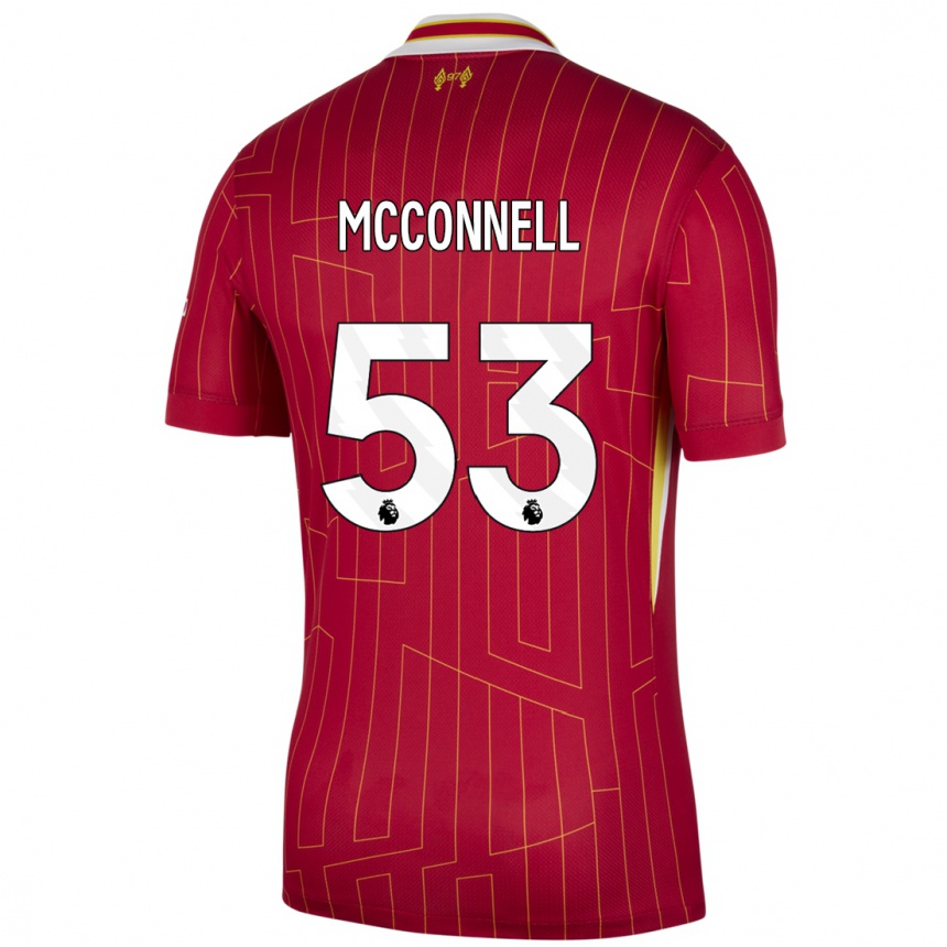 Vaikiškas James Mcconnell #53 Raudona Geltona Balta Namų Marškinėliai 2024/25 T-Shirt