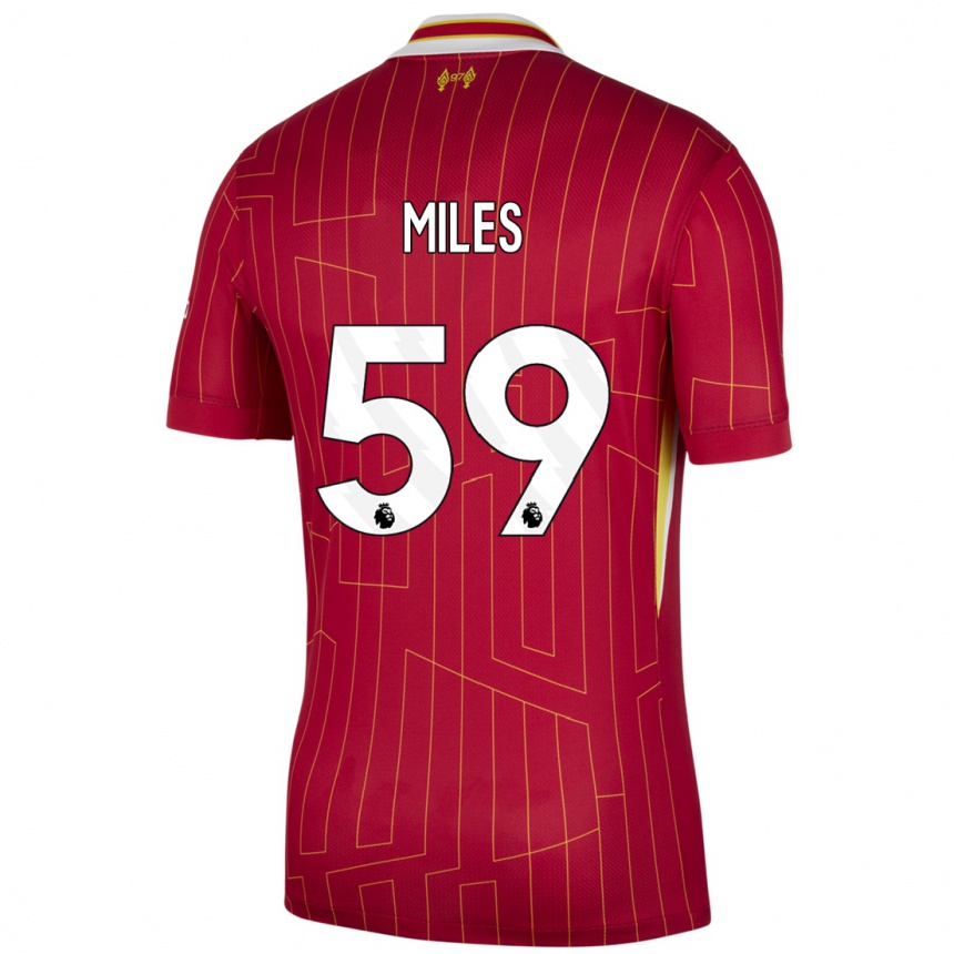 Vaikiškas Terence Miles #59 Raudona Geltona Balta Namų Marškinėliai 2024/25 T-Shirt