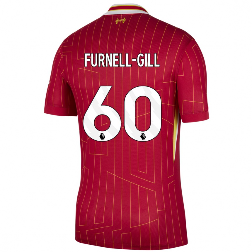 Vaikiškas Luca Furnell-Gill #60 Raudona Geltona Balta Namų Marškinėliai 2024/25 T-Shirt