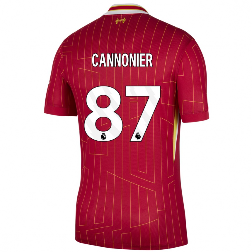 Vaikiškas Oakley Cannonier #87 Raudona Geltona Balta Namų Marškinėliai 2024/25 T-Shirt