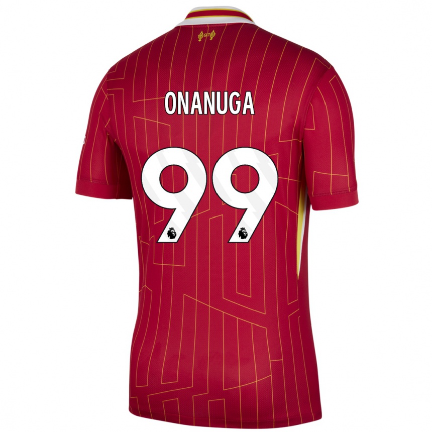 Vaikiškas Fola Onanuga #99 Raudona Geltona Balta Namų Marškinėliai 2024/25 T-Shirt