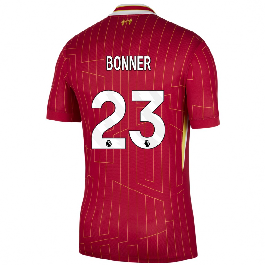 Vaikiškas Gemma Bonner #23 Raudona Geltona Balta Namų Marškinėliai 2024/25 T-Shirt