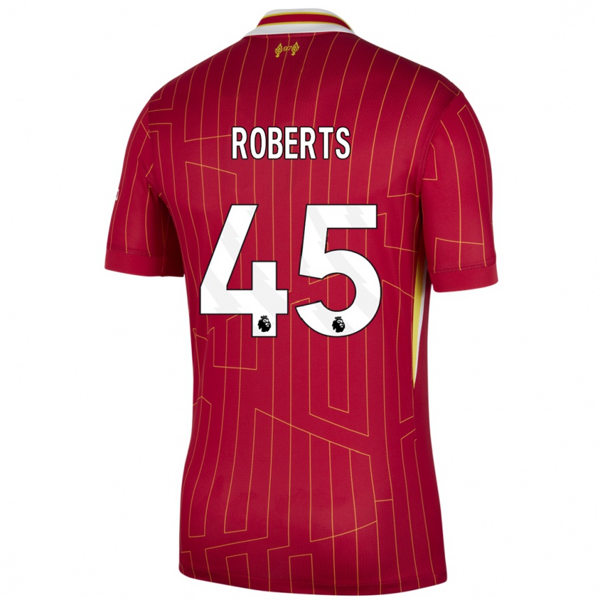 Vaikiškas Iwan Roberts #45 Raudona Geltona Balta Namų Marškinėliai 2024/25 T-Shirt