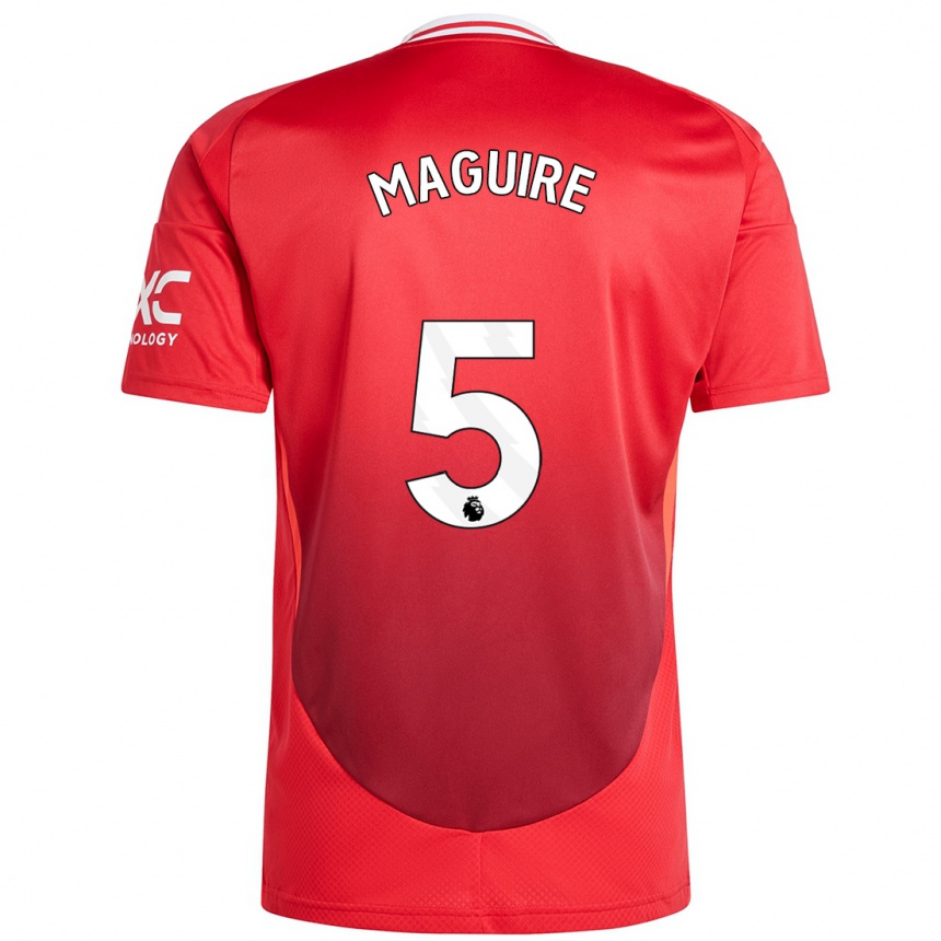 Vaikiškas Harry Maguire #5 Ryškiai Raudona Namų Marškinėliai 2024/25 T-Shirt