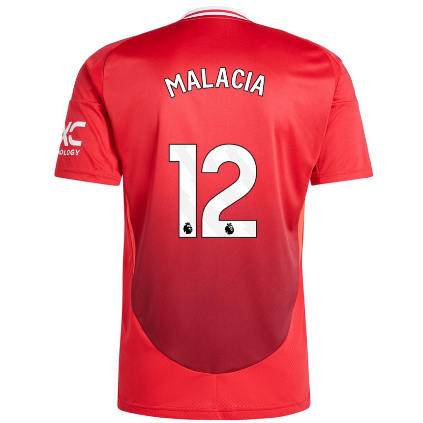 Vaikiškas Tyrell Malacia #12 Ryškiai Raudona Namų Marškinėliai 2024/25 T-Shirt