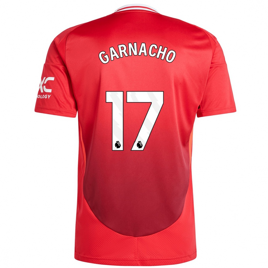 Vaikiškas Alejandro Garnacho #17 Ryškiai Raudona Namų Marškinėliai 2024/25 T-Shirt