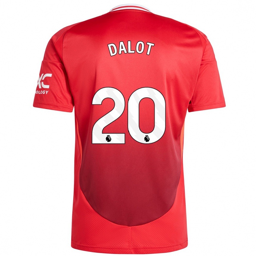 Vaikiškas Diogo Dalot #20 Ryškiai Raudona Namų Marškinėliai 2024/25 T-Shirt