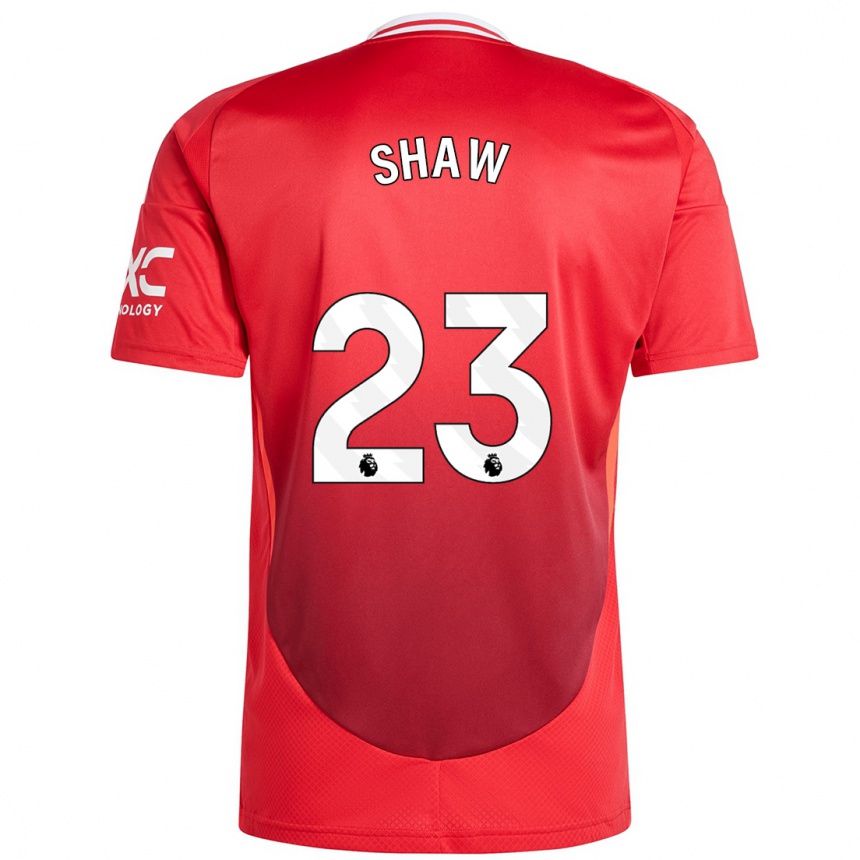 Vaikiškas Luke Shaw #23 Ryškiai Raudona Namų Marškinėliai 2024/25 T-Shirt