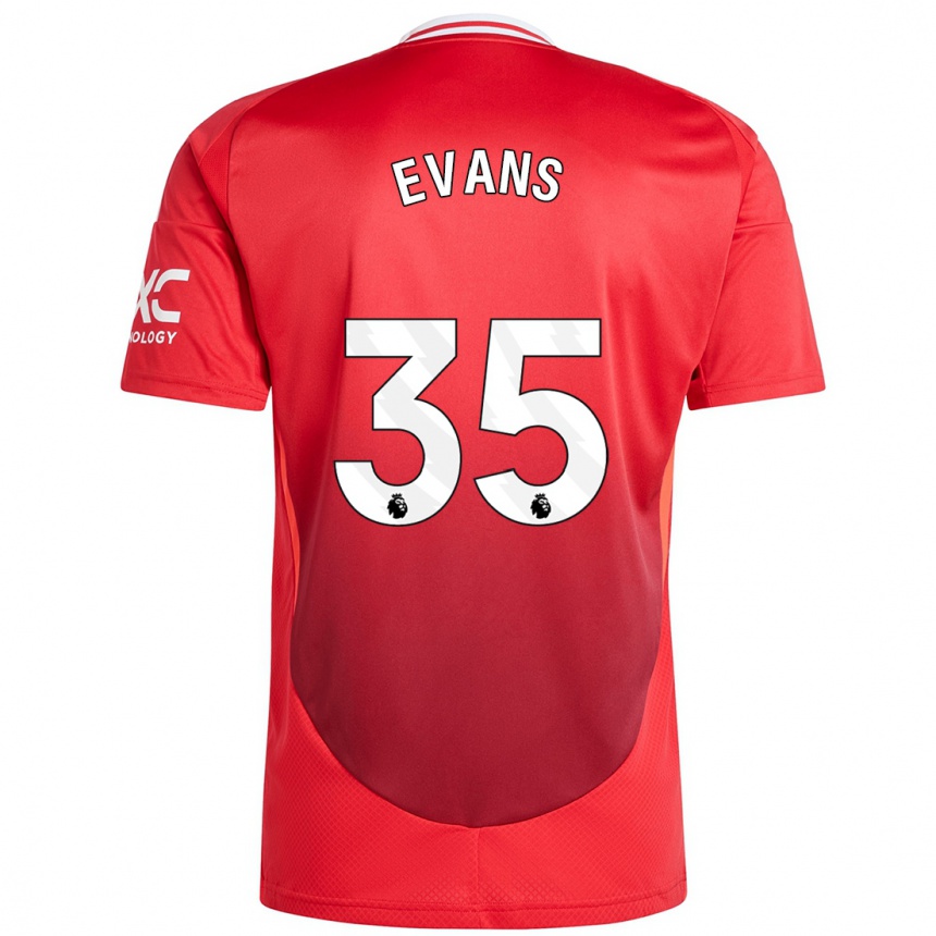 Vaikiškas Jonny Evans #35 Ryškiai Raudona Namų Marškinėliai 2024/25 T-Shirt