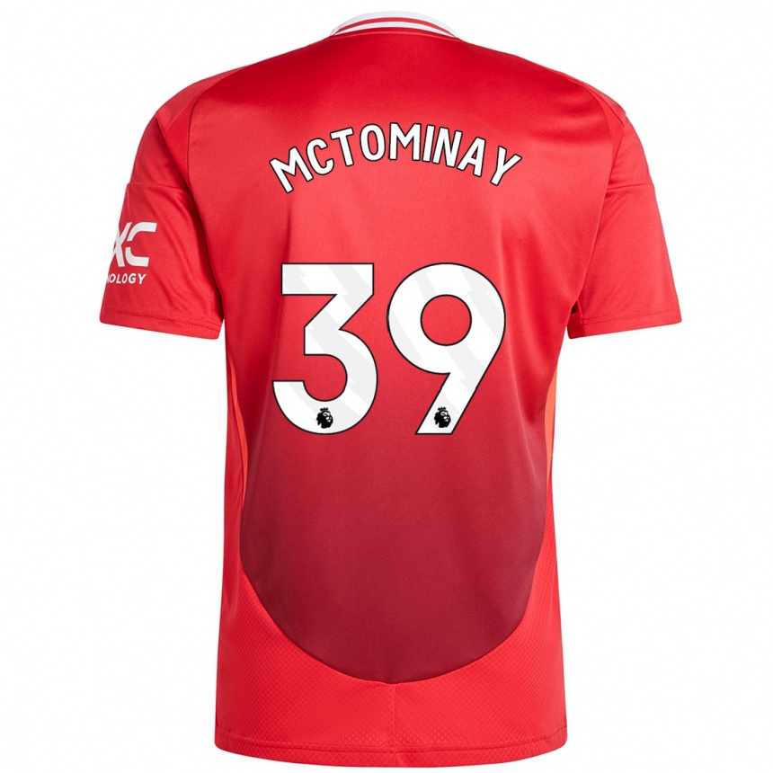 Vaikiškas Scott Mctominay #39 Ryškiai Raudona Namų Marškinėliai 2024/25 T-Shirt