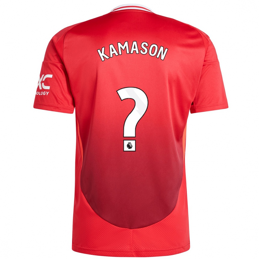 Vaikiškas Jaydan Kamason #0 Ryškiai Raudona Namų Marškinėliai 2024/25 T-Shirt