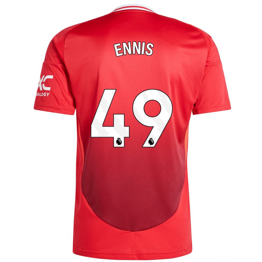 Vaikiškas Ethan Ennis #49 Ryškiai Raudona Namų Marškinėliai 2024/25 T-Shirt