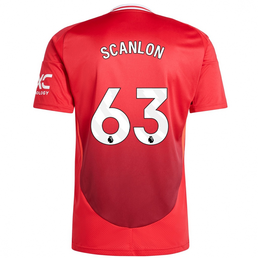 Vaikiškas James Scanlon #63 Ryškiai Raudona Namų Marškinėliai 2024/25 T-Shirt