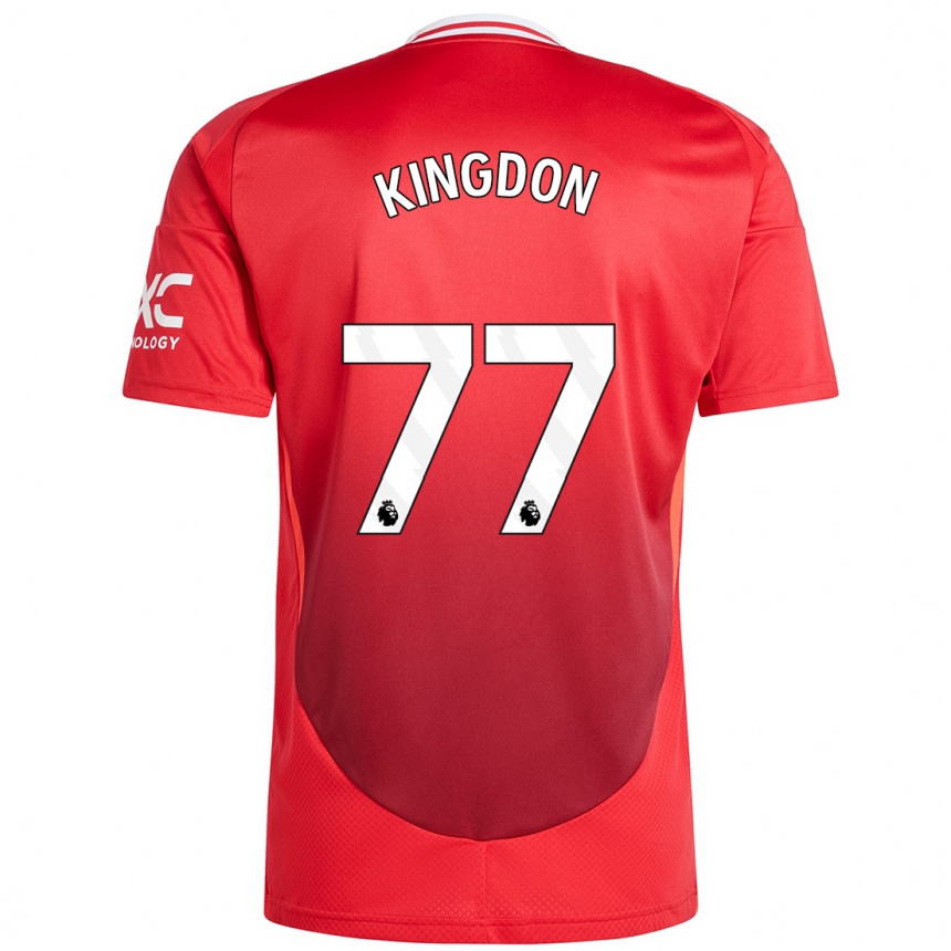 Vaikiškas Jack Kingdon #77 Ryškiai Raudona Namų Marškinėliai 2024/25 T-Shirt