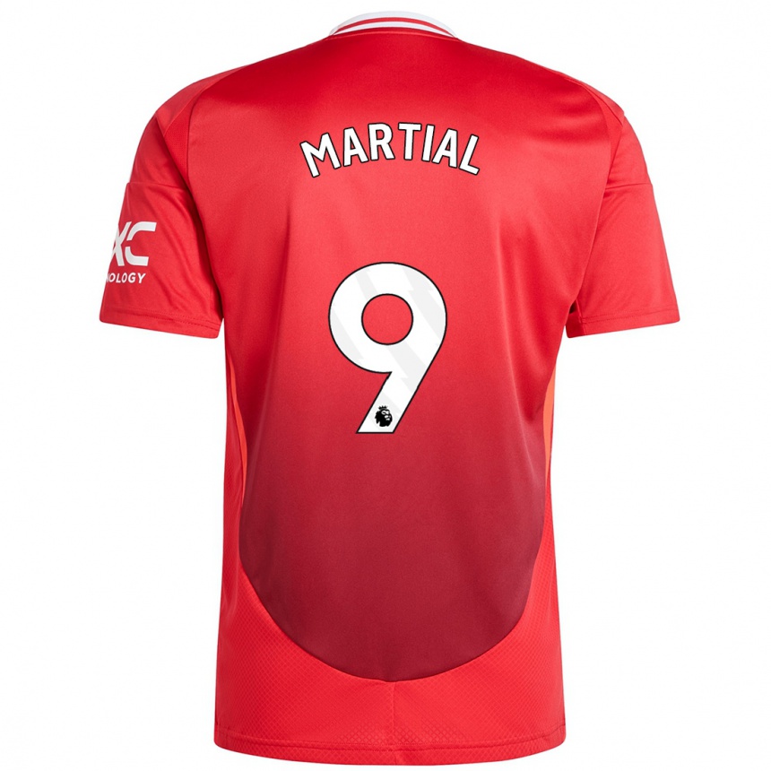 Vaikiškas Anthony Martial #9 Ryškiai Raudona Namų Marškinėliai 2024/25 T-Shirt