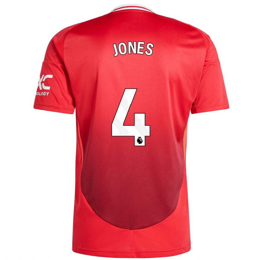 Vaikiškas Phil Jones #4 Ryškiai Raudona Namų Marškinėliai 2024/25 T-Shirt