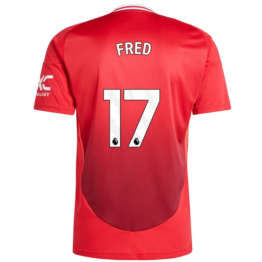 Vaikiškas Fred #17 Ryškiai Raudona Namų Marškinėliai 2024/25 T-Shirt