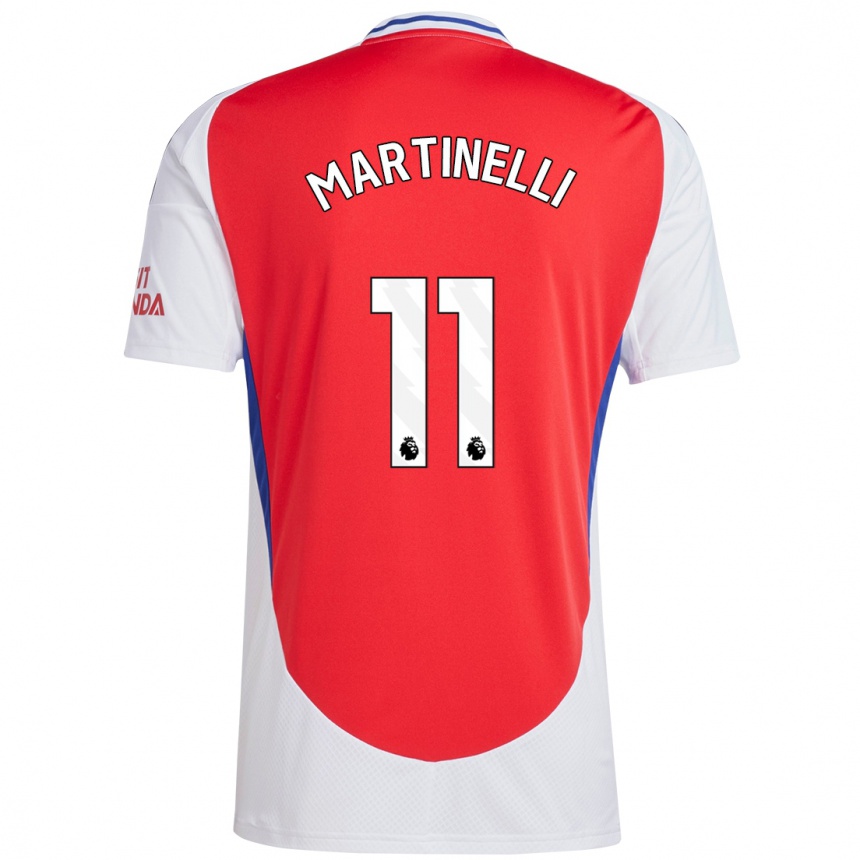 Vaikiškas Gabriel Martinelli #11 Raudona Balta Namų Marškinėliai 2024/25 T-Shirt