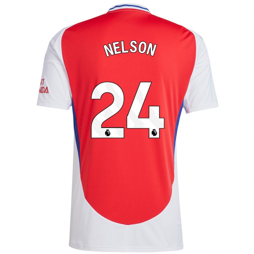 Vaikiškas Reiss Nelson #24 Raudona Balta Namų Marškinėliai 2024/25 T-Shirt