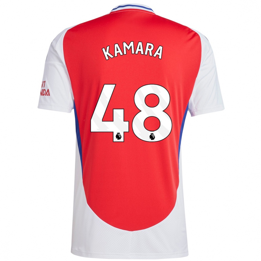 Vaikiškas Osman Kamara #48 Raudona Balta Namų Marškinėliai 2024/25 T-Shirt