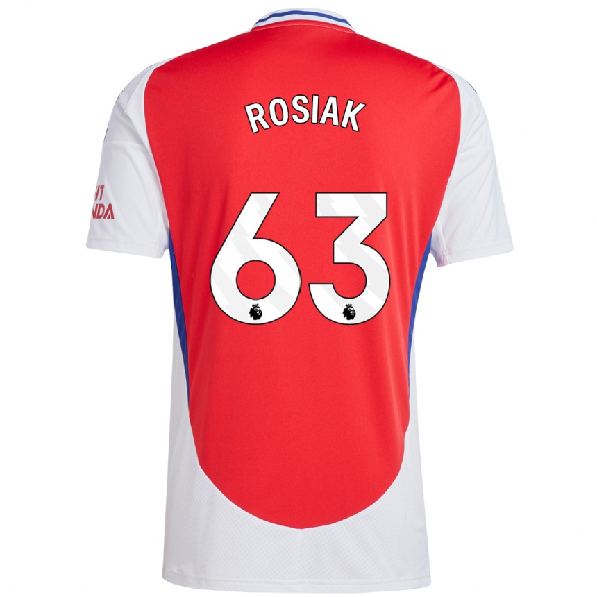 Vaikiškas Michal Rosiak #63 Raudona Balta Namų Marškinėliai 2024/25 T-Shirt